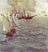 Edouard Manet Schlacht zwischen der Spain oil painting artist